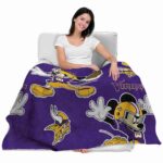 customized minnesota vikings mickey purple blanket best selling
