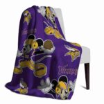 customized minnesota vikings mickey purple blanket best selling
