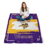 customized minnesota vikings paint strokes purple white blanket best selling