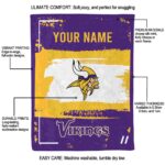 customized minnesota vikings paint strokes purple white blanket best selling