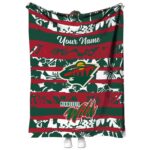 customized minnesota wild floral stripes red white blanket best selling