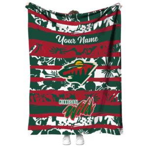 customized minnesota wild floral stripes red white blanket best selling