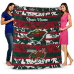 customized minnesota wild floral stripes red white blanket best selling