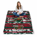 customized minnesota wild floral stripes red white blanket best selling