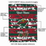 customized minnesota wild floral stripes red white blanket best selling