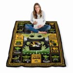 customized missouri tigers baby yoda black blanket high quality