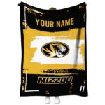 customized missouri tigers paint strokes black white blanket best selling