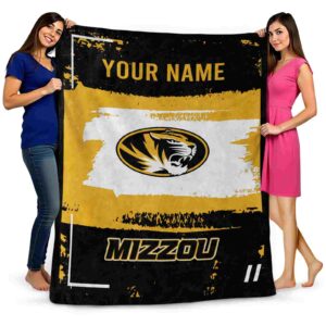 customized missouri tigers paint strokes black white blanket fashion forward