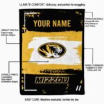 customized missouri tigers paint strokes black white blanket new arrival