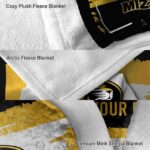 customized missouri tigers paint strokes black white blanket premium grade