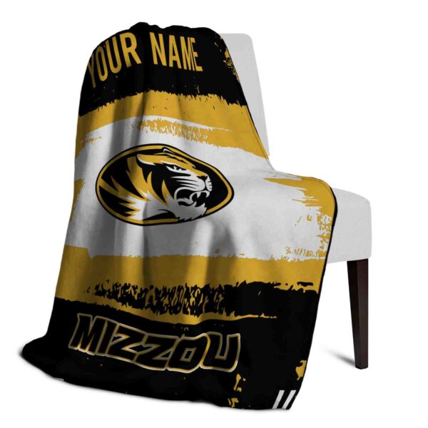 customized missouri tigers paint strokes black white blanket top rated