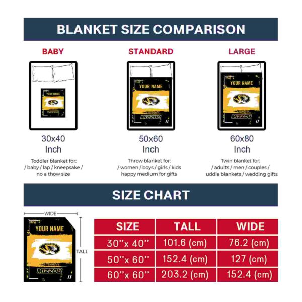customized missouri tigers paint strokes black white blanket trendy