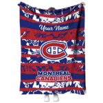 Customized Montreal Canadiens Floral Stripes Red White Blanket 1 customized montreal canadiens floral stripes red white blanket best selling
