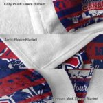 customized montreal canadiens floral stripes red white blanket best selling