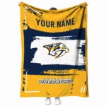 customized nashville predators paint strokes gold white blanket best selling