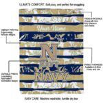customized navy midshipmen floral stripes blue white blanket best selling