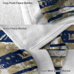 customized navy midshipmen floral stripes blue white blanket best selling