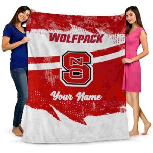 customized nc state wolfpack grunge streaks red blanket fashion forward