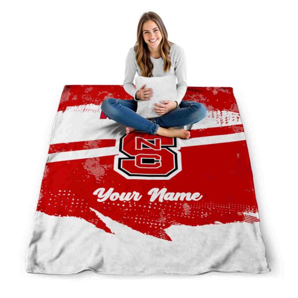customized nc state wolfpack grunge streaks red blanket high quality