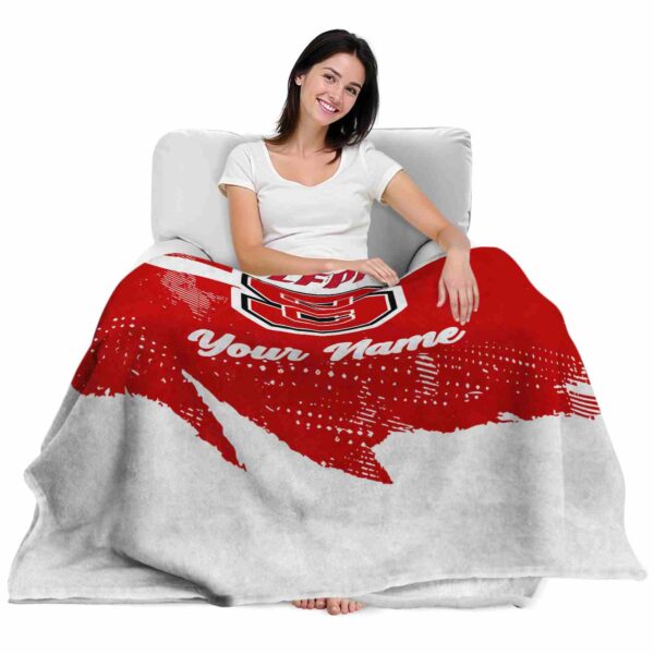 customized nc state wolfpack grunge streaks red blanket latest model