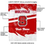 customized nc state wolfpack grunge streaks red blanket new arrival