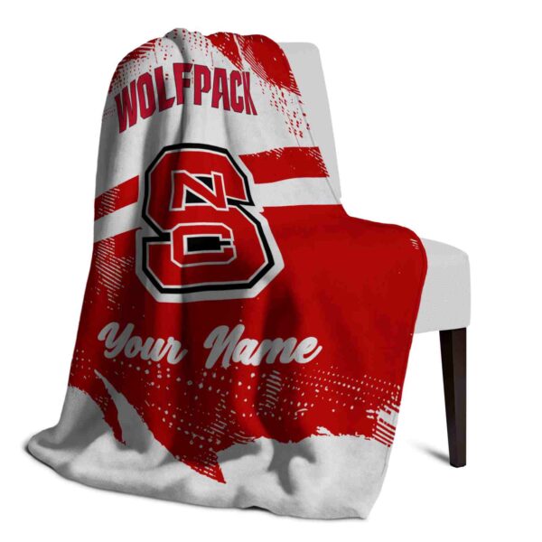 customized nc state wolfpack grunge streaks red blanket top rated