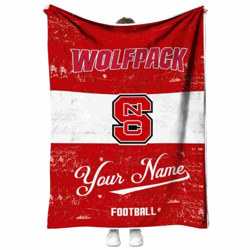 customized nc state wolfpack grunge texture red white blanket best selling