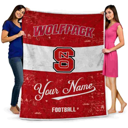 customized nc state wolfpack grunge texture red white blanket fashion forward