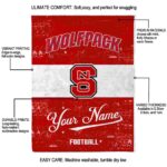 customized nc state wolfpack grunge texture red white blanket new arrival
