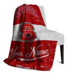 customized nc state wolfpack grunge texture red white blanket top rated