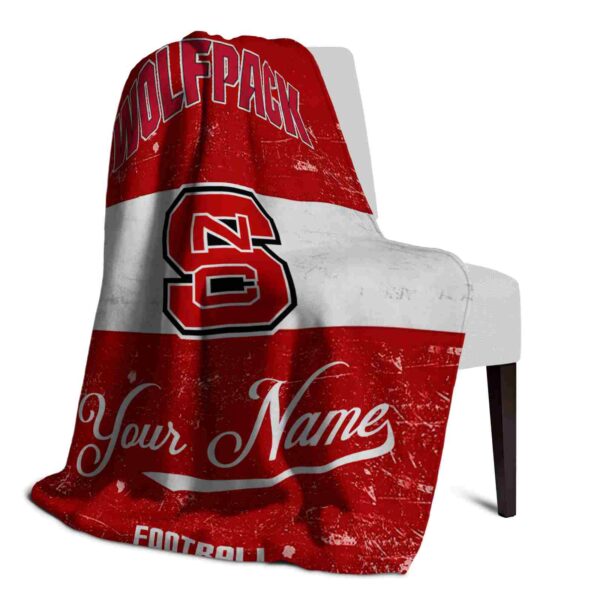 customized nc state wolfpack grunge texture red white blanket top rated