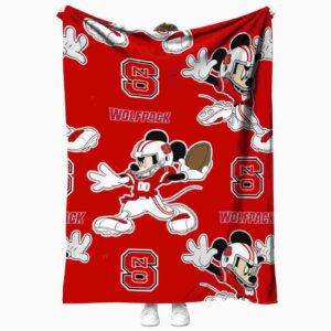 customized nc state wolfpack mickey red blanket best selling
