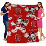customized nc state wolfpack mickey red blanket fashion forward