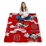 customized nc state wolfpack mickey red blanket high quality