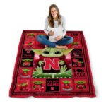 customized nebraska cornhuskers baby yoda red blanket best selling