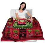 customized nebraska cornhuskers baby yoda red blanket best selling