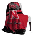customized nebraska cornhuskers grunge streaks red blanket best selling