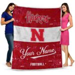 customized nebraska cornhuskers grunge texture red white blanket best selling