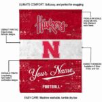 customized nebraska cornhuskers grunge texture red white blanket best selling
