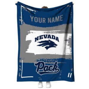 customized nevada wolf pack paint strokes blue white blanket best selling