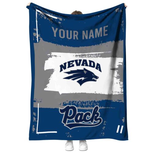 customized nevada wolf pack paint strokes blue white blanket best selling