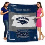 customized nevada wolf pack paint strokes blue white blanket best selling