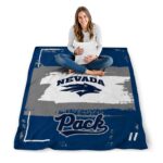 customized nevada wolf pack paint strokes blue white blanket best selling