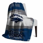 customized nevada wolf pack paint strokes blue white blanket best selling
