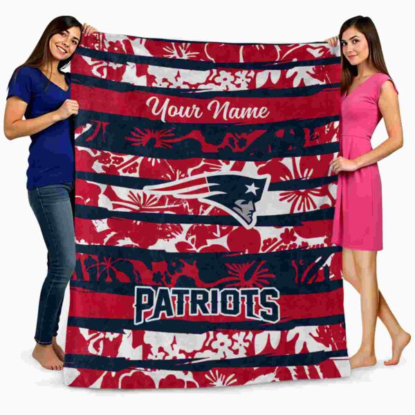 customized new england patriots floral stripes blue white blanket fashion forward