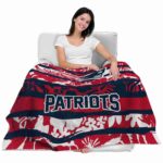 customized new england patriots floral stripes blue white blanket latest model
