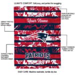 customized new england patriots floral stripes blue white blanket new arrival