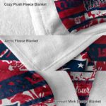 customized new england patriots floral stripes blue white blanket premium grade