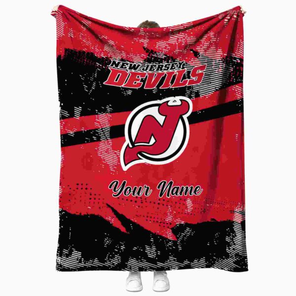 customized new jersey devils grunge streaks red blanket best selling