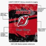 customized new jersey devils grunge streaks red blanket new arrival